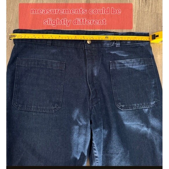 Vintage Jeans Men 35x31 Bell Bottom Utility Trouser Seafarer 50s USA Navy - Picture 8 of 12